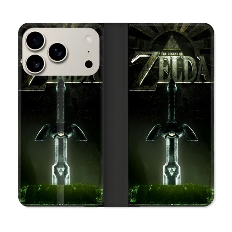 Housse cuir portefeuille Pour Iphone 17 Pro Max Zelda