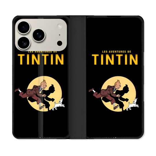 Housse cuir portefeuille Pour Iphone 17 Pro Tintin Classique