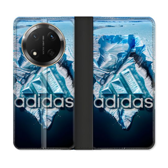 Housse cuir portefeuille Pour Honor Magic 7 Lite 5G Adidas Iceberg
