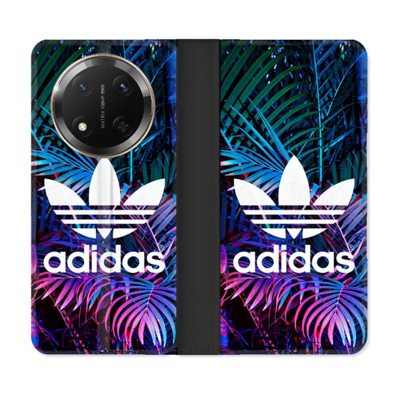 Housse cuir portefeuille Pour Honor Magic 7 Lite 5G Adidas Palmier