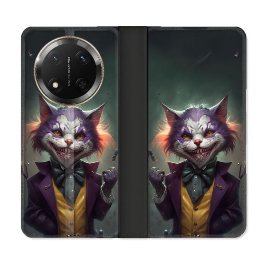 Housse cuir portefeuille Pour Honor Magic 7 Lite 5G Animal Chat Joker