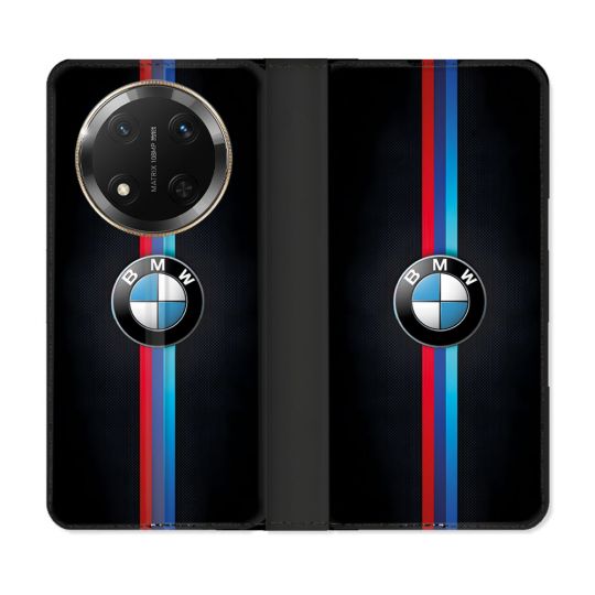 Housse cuir portefeuille Pour Honor Magic 7 Lite 5G BMW Logo