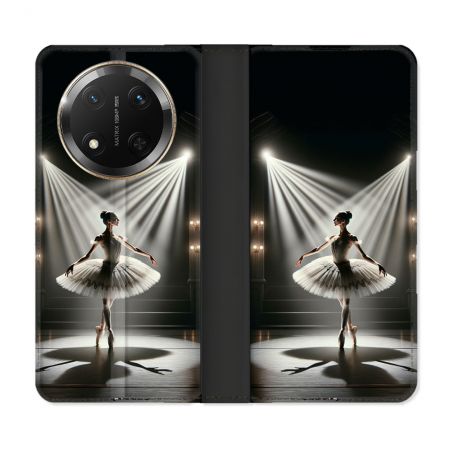 Housse cuir portefeuille Pour Honor Magic 7 Lite 5G Danseuse Lumière