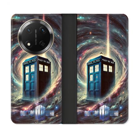 Housse cuir portefeuille Pour Honor Magic 7 Lite 5G Dr Who Tardis Univers