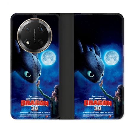 Housse cuir portefeuille Pour Honor Magic 7 Lite 5G Dragons Affiche