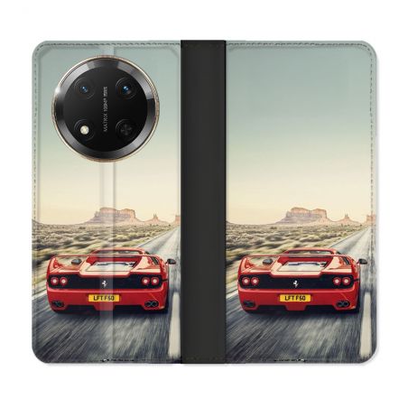 Housse cuir portefeuille Pour Honor Magic 7 Lite 5G Ferrari F50