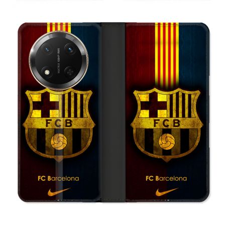 Housse cuir portefeuille Pour Honor Magic 7 Lite 5G Foot FC Barcelone Vintage