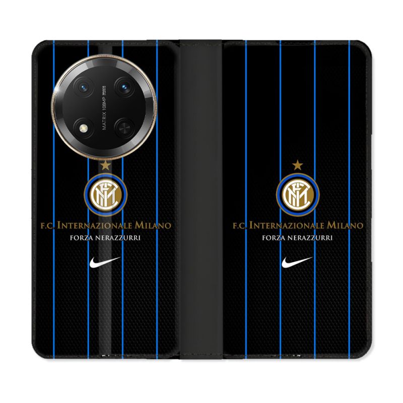 Housse cuir portefeuille Pour Honor Magic 7 Lite 5G Foot Inter Milan