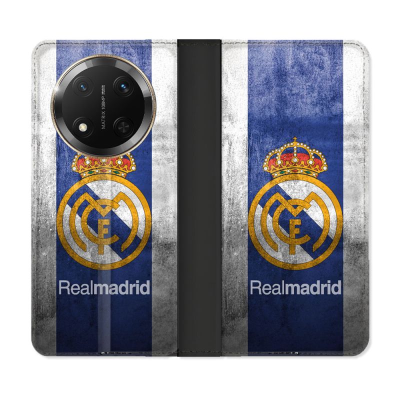 Housse cuir portefeuille Pour Honor Magic 7 Lite 5G Foot Real Madrid