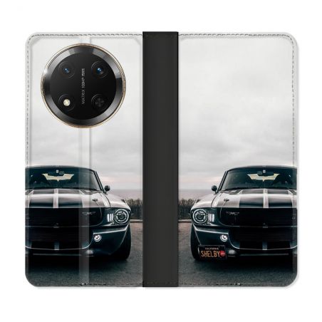 Housse cuir portefeuille Pour Honor Magic 7 Lite 5G Ford Mustang GT500 Vintage