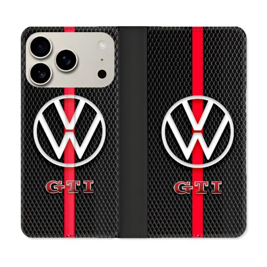 Housse cuir portefeuille Pour Iphone 17 Pro Volkwagen Line