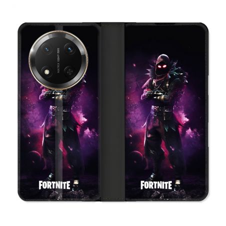 Housse cuir portefeuille Pour Honor Magic 7 Lite 5G Fortnite Raven