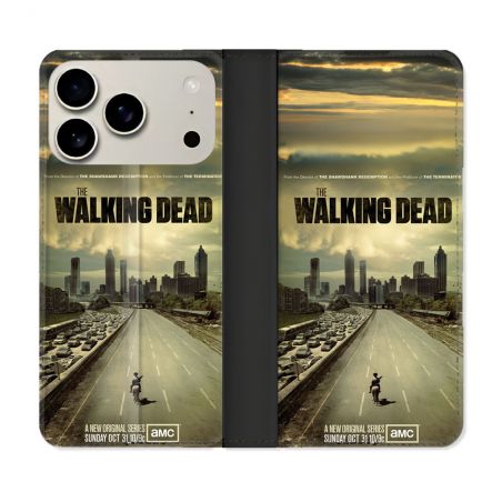 Housse cuir portefeuille Pour Iphone 17 Pro Walking Dead