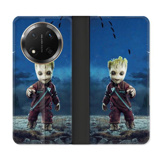 Housse cuir portefeuille Pour Honor Magic 7 Lite 5G Groot Bleu