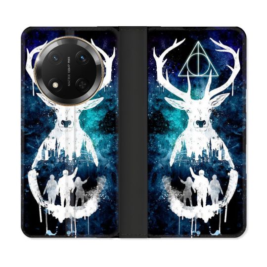 Housse cuir portefeuille Pour Honor Magic 7 Lite 5G Harry Potter Patronome