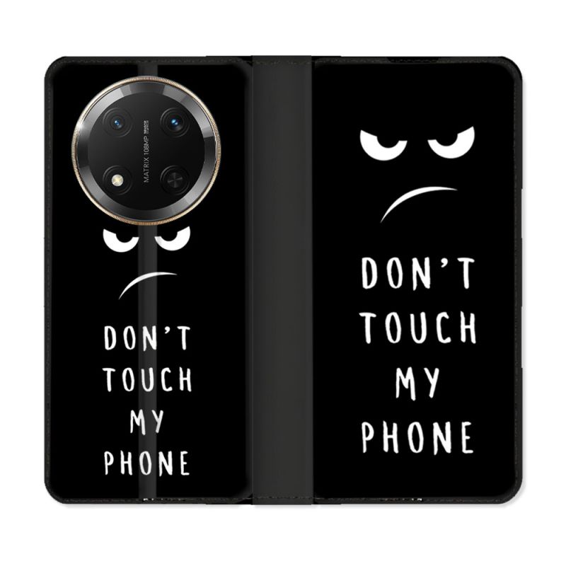 Housse cuir portefeuille Pour Honor Magic 7 Lite 5G Humour Don't Touch