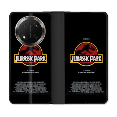 Housse cuir portefeuille Pour Honor Magic 7 Lite 5G Jurassic Park Affiche