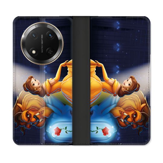 Housse cuir portefeuille Pour Honor Magic 7 Lite 5G La Belle et La Bête