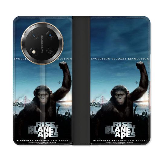 Housse cuir portefeuille Pour Honor Magic 7 Lite 5G La Planete Des Singes