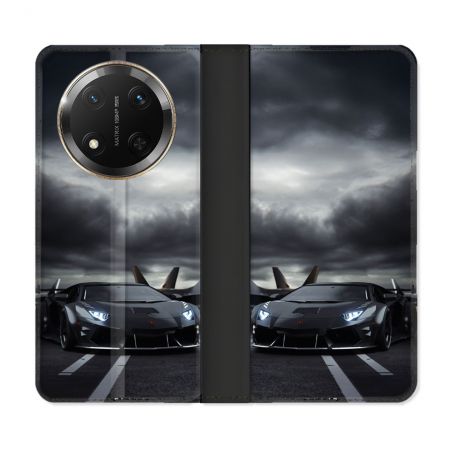 Housse cuir portefeuille Pour Honor Magic 7 Lite 5G Lamborghini Avion