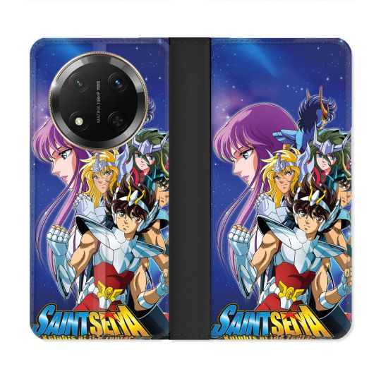 Housse cuir portefeuille Pour Honor Magic 7 Lite 5G Les Chevaliers Du Zodiaque