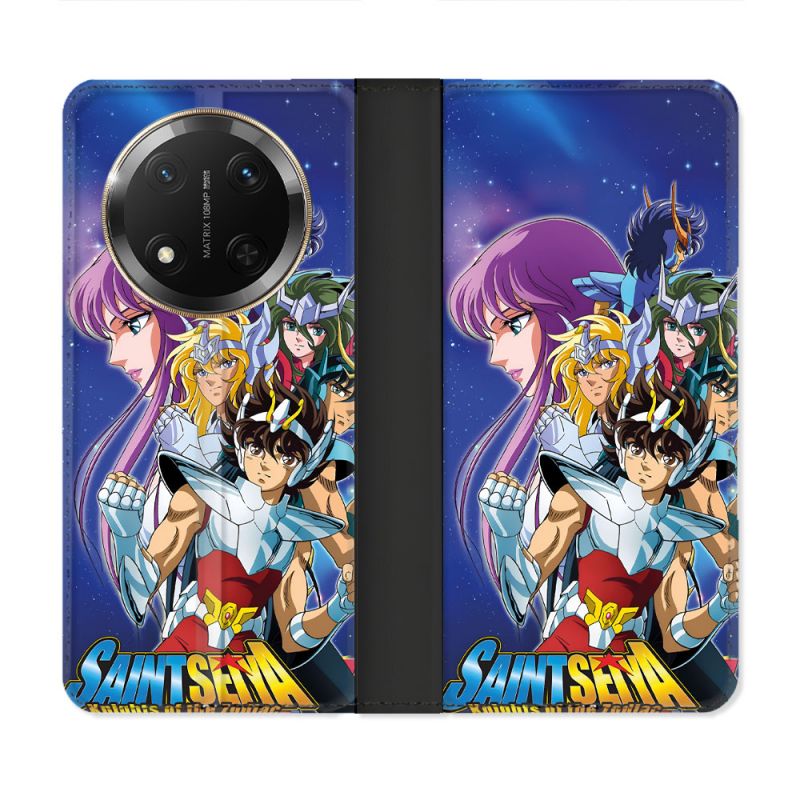 Housse cuir portefeuille Pour Honor Magic 7 Lite 5G Les Chevaliers Du Zodiaque