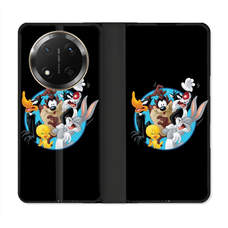 Housse cuir portefeuille Pour Honor Magic 7 Lite 5G Looney Tunes