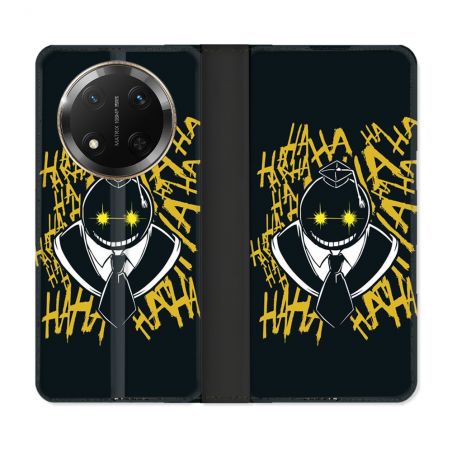 Housse cuir portefeuille Pour Honor Magic 7 Lite 5G Manga Assassination Classroom Kuro Noir