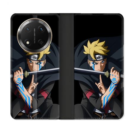 Housse cuir portefeuille Pour Honor Magic 7 Lite 5G Manga Boruto Tatouage