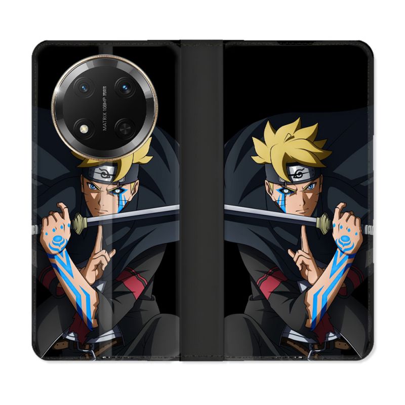 Housse cuir portefeuille Pour Honor Magic 7 Lite 5G Manga Boruto Tatouage