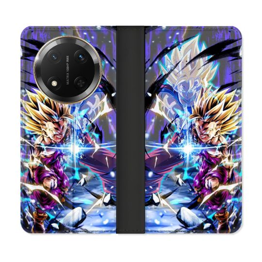 Housse cuir portefeuille Pour Honor Magic 7 Lite 5G Manga Dragon Ball Sangohan Duo
