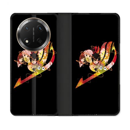 Housse cuir portefeuille Pour Honor Magic 7 Lite 5G Manga Fairy Tail Logo Noir