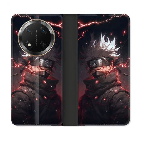 Housse cuir portefeuille Pour Honor Magic 7 Lite 5G Manga Naruto Kakashi Dark