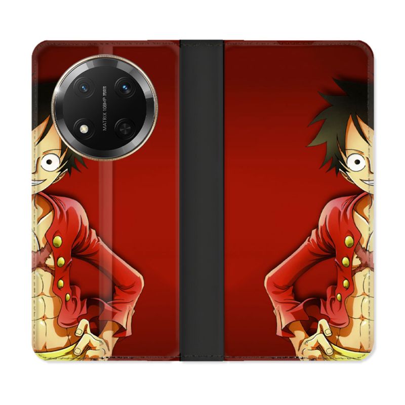 Housse cuir portefeuille Pour Honor Magic 7 Lite 5G Manga One Piece Luffy