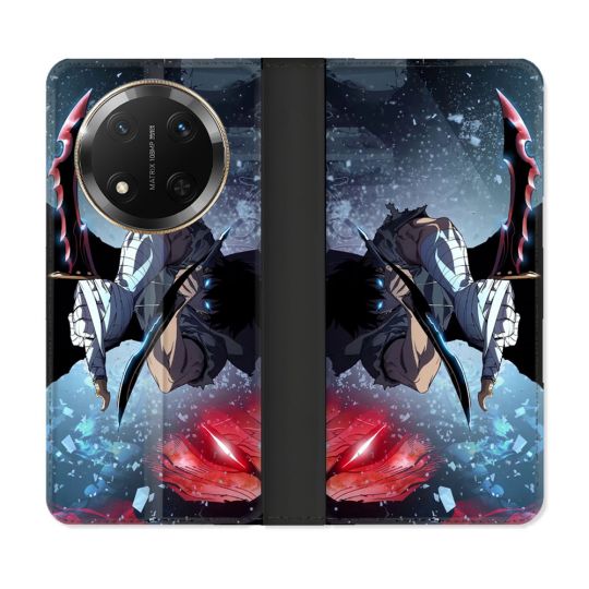 Housse cuir portefeuille Pour Honor Magic 7 Lite 5G Manga Solo Leveling Sung Epee