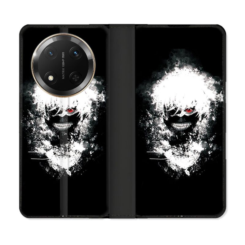 Housse cuir portefeuille Pour Honor Magic 7 Lite 5G Manga Tokyo Ghoul Kaneki Tag