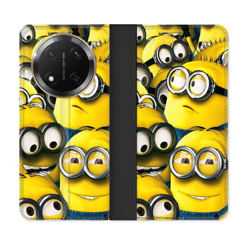 Housse cuir portefeuille Pour Honor Magic 7 Lite 5G Minions Groupe