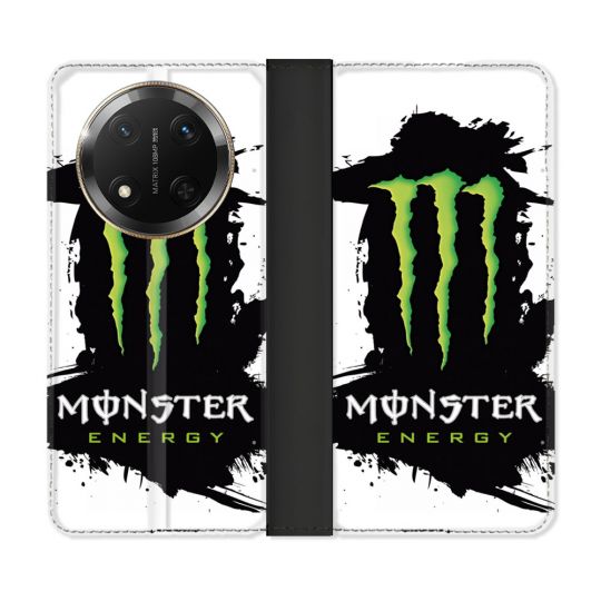 Housse cuir portefeuille Pour Honor Magic 7 Lite 5G Monster Energy Tache