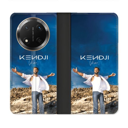 Housse cuir portefeuille Pour Honor Magic 7 Lite 5G Musique Kendji