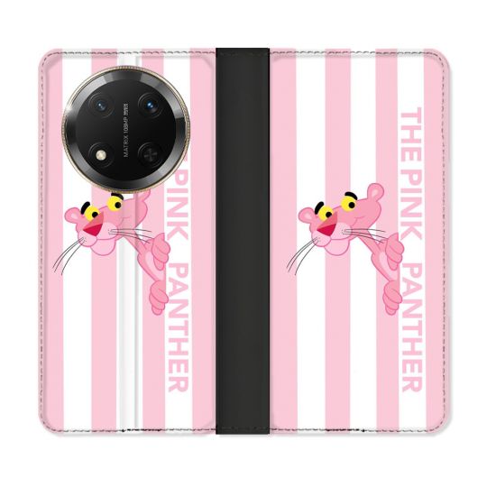 Housse cuir portefeuille Pour Honor Magic 7 Lite 5G Panthere Rose