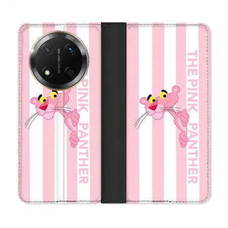 Housse cuir portefeuille Pour Honor Magic 7 Lite 5G Panthere Rose
