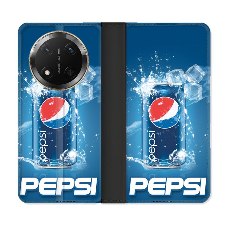 Housse cuir portefeuille Pour Honor Magic 7 Lite 5G Pepsi