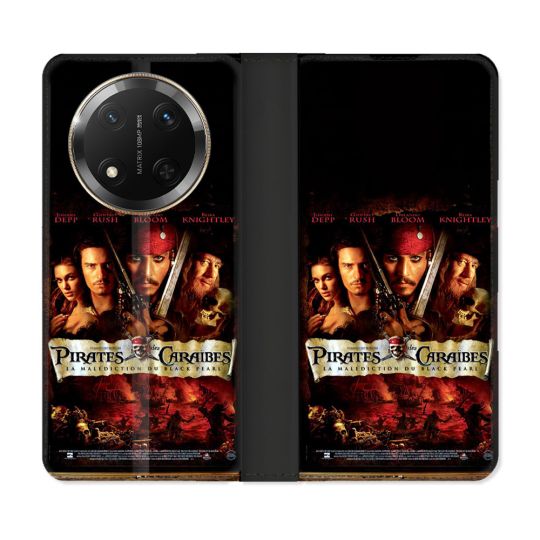 Housse cuir portefeuille Pour Honor Magic 7 Lite 5G Pirate Des Caraibes