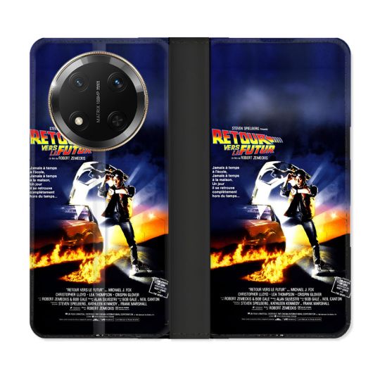 Housse cuir portefeuille Pour Honor Magic 7 Lite 5G Retour Vers Le Futur Affiche