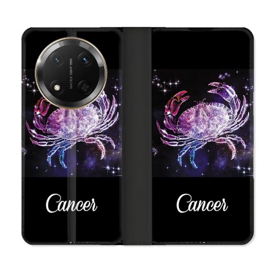 Housse cuir portefeuille Pour Honor Magic 7 Lite 5G Signe Zodiaque 2 Cancer