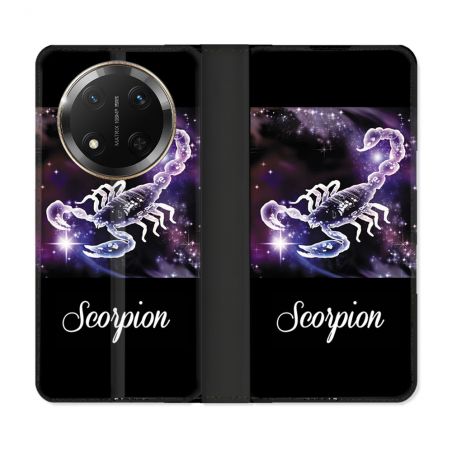 Housse cuir portefeuille Pour Honor Magic 7 Lite 5G Signe Zodiaque 2 Scorpion