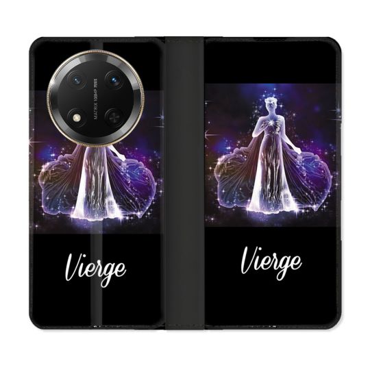 Housse cuir portefeuille Pour Honor Magic 7 Lite 5G Signe Zodiaque 2 Vierge