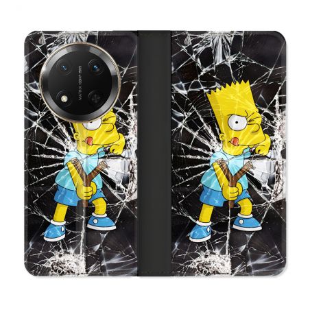 Housse cuir portefeuille Pour Honor Magic 7 Lite 5G Simpson Bart