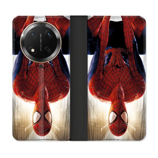 Housse cuir portefeuille Pour Honor Magic 7 Lite 5G Spiderman Invers