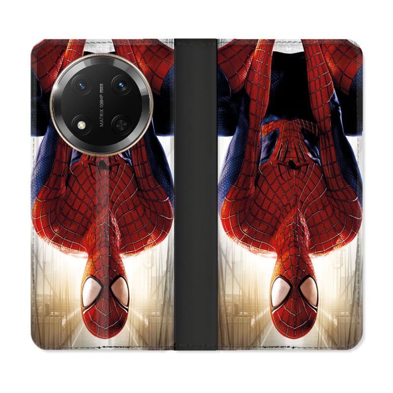 Housse cuir portefeuille Pour Honor Magic 7 Lite 5G Spiderman Invers